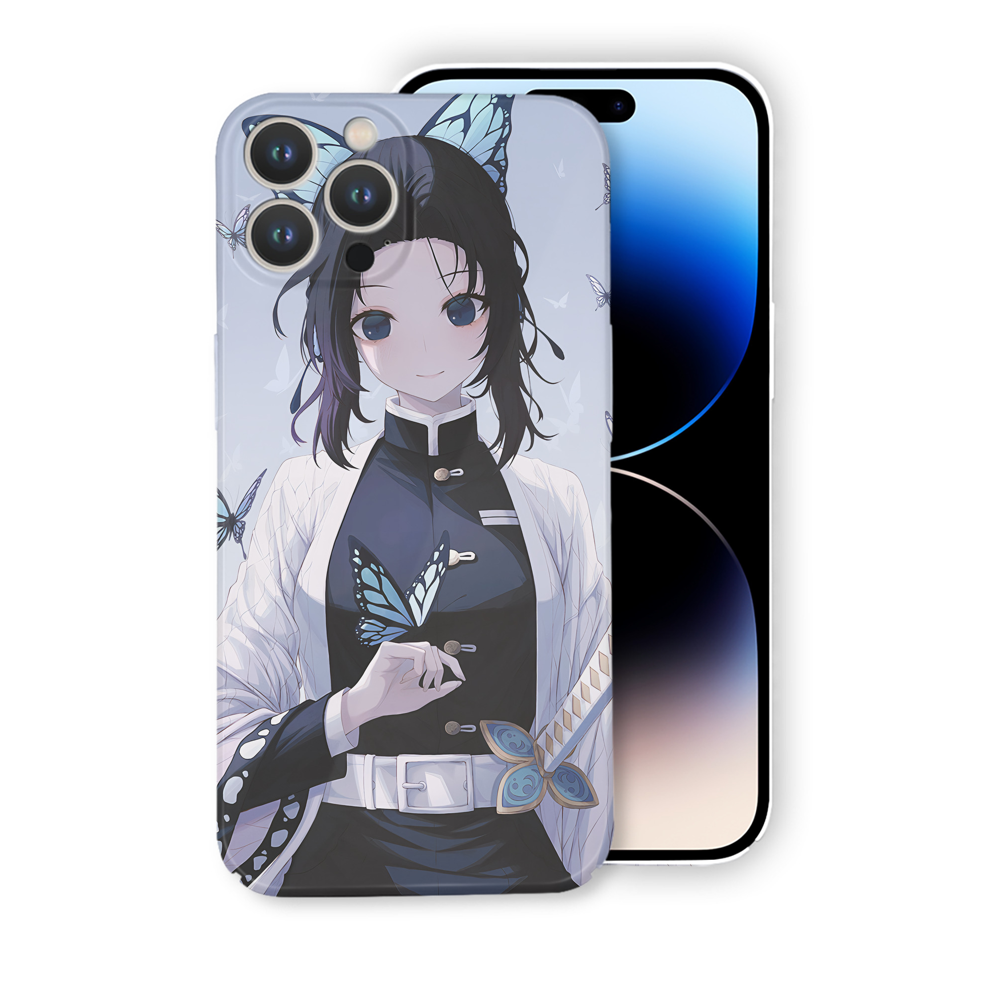 （画像用） 鬼滅の刃（きめつのやいば）蟲柱-胡蝶 しのぶ／こちょう しのぶ Kochou Shinobu 【iPhone 14シリーズ対応】ハードケース
